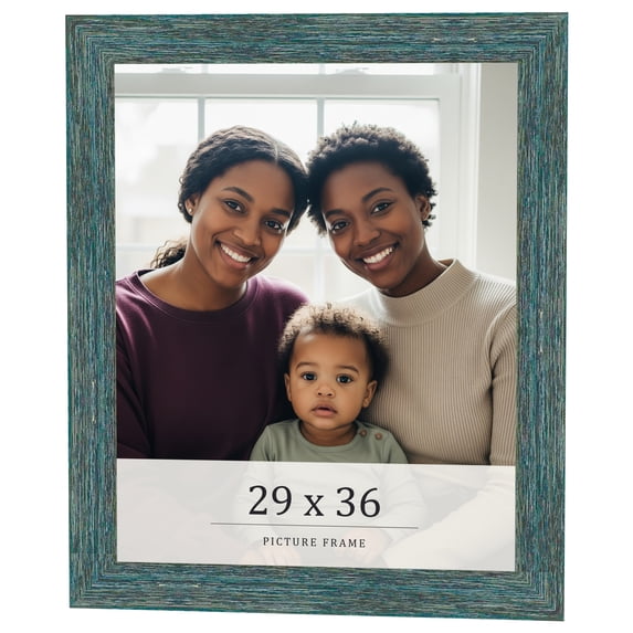 29x36 Frame Blue Rustic Barnwood Solid Wood Picture Frame Width 1.25 Inches | Interior Depth 0.5