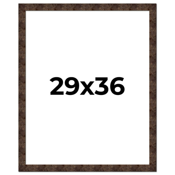 29x36 Frame Brown Burl Real Wood Picture Frame Width 1.625 Inches | Interior Frame Depth 0.5 Inches