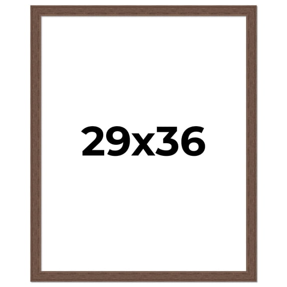 29x36 Frame Brown Farmhouse Solid Wood Picture Frame Width 1.5 Inches | Interior Frame Depth 0.5