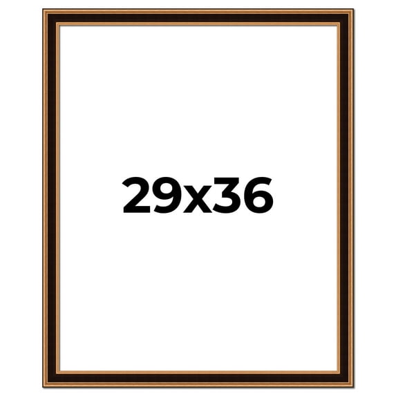 29x36 Frame Gold Brown Plein Air Vintage Solid Wood Picture Frame | 1.75 Inches Moulding Width |