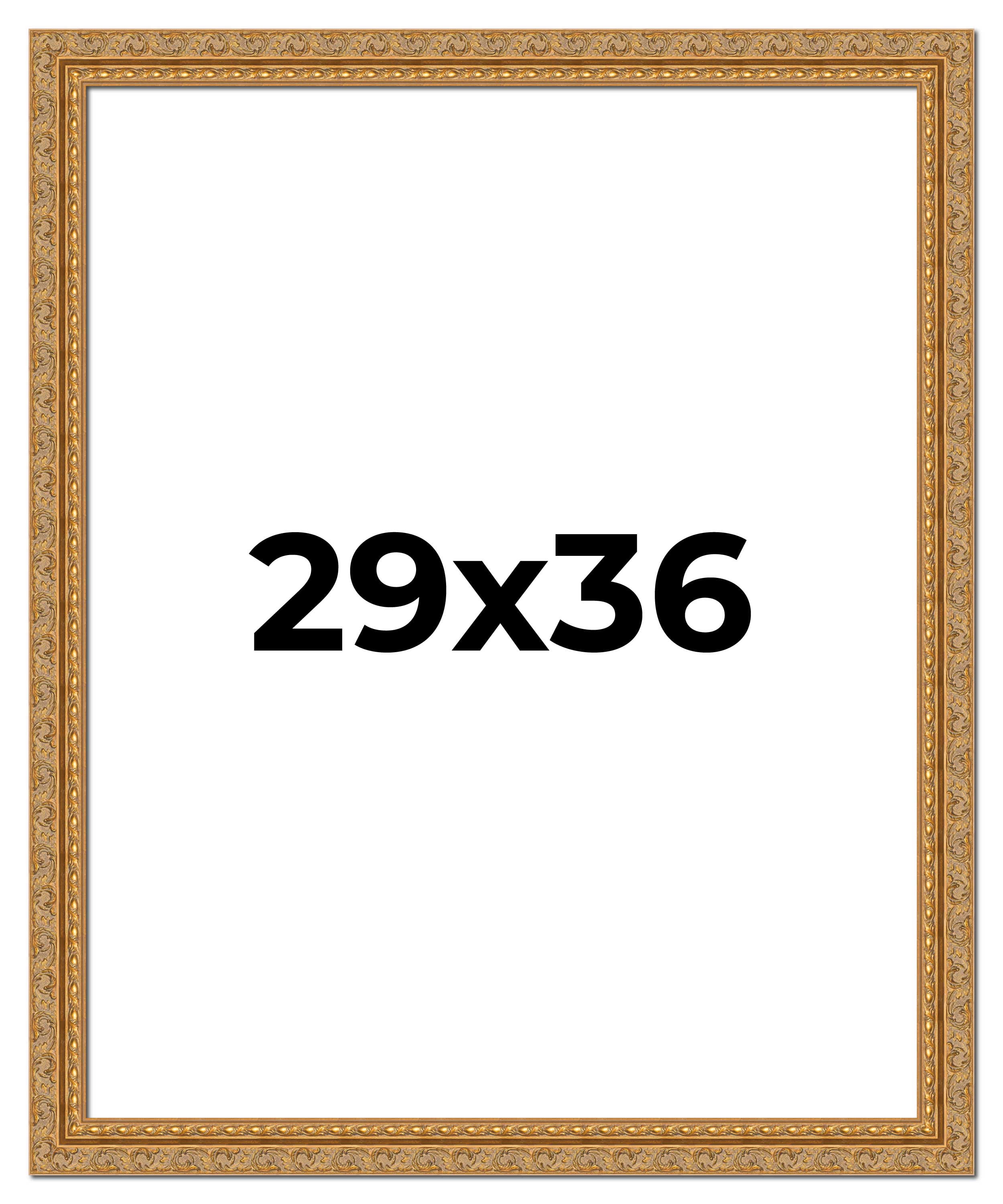 29x36 Frame Gold Ornate Solid Wood Picture Frame | 2 Inch Moulding ...