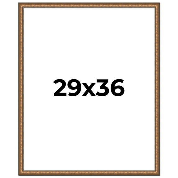 29x36 Frame Gold Real Wood Picture Frame Width 1.25 inches | Interior Frame Depth 0.5 inches |