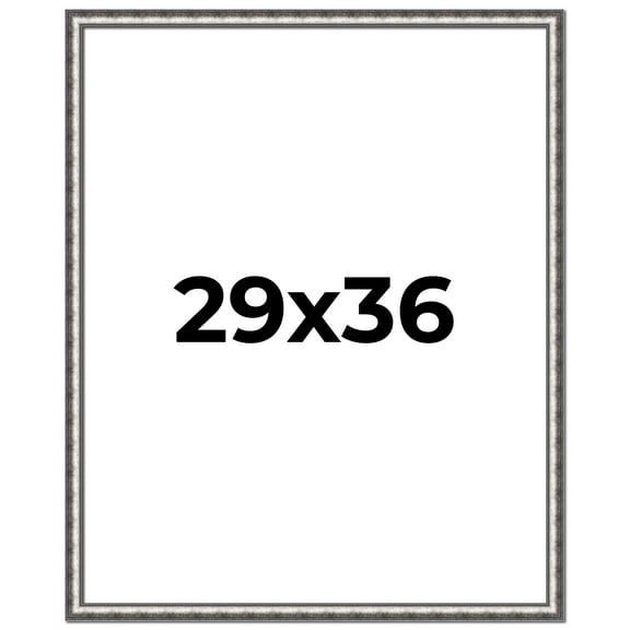 29x36 Frame Silver Real Wood Picture Frame Width 1.125 Inches | Interior Frame Depth 0.5 Inches |