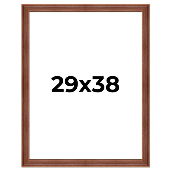 29x38 Frame Brown Old Farmhouse Waxed Board 2" Wide Wood Frame Width 2 Inches | Interior Depth 0.5