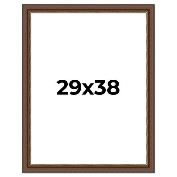 29x38 Copper and Brown Real Wood Picture Frame Width 2 inches | Interior Frame Depth 0.5 inches |