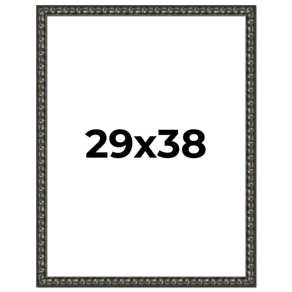 29x38 Frame Black-Brown Medieval Solid Wood Picture Frame | 1.5 Inch Moulding Width | Gotham