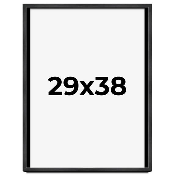 29x38 Frame Black Charcoal Grey Wood Textured Picture Frame | 0.75 Inch Moulding Width | Gunmetal
