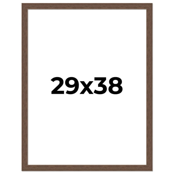 29x38 Frame Brown Farmhouse Solid Wood Picture Frame Width 1.5 Inches | Interior Frame Depth 0.5