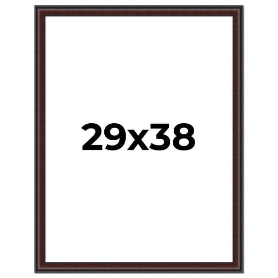 29x38 Frame Brown Round Mahogany Solid Wood Picture Frame | 1.625 Inch Moulding Width | with UV
