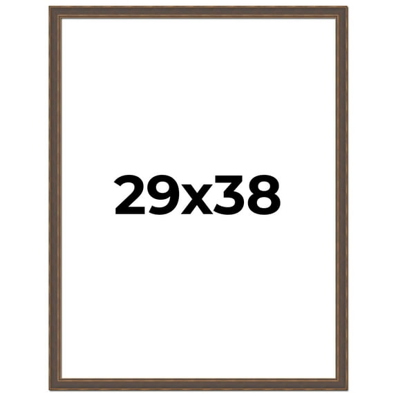 29x38 Frame Golden Caramel Solid Wood Bronze Picture Frame | 1.25 Inch Moulding Width | 0.5 Inch