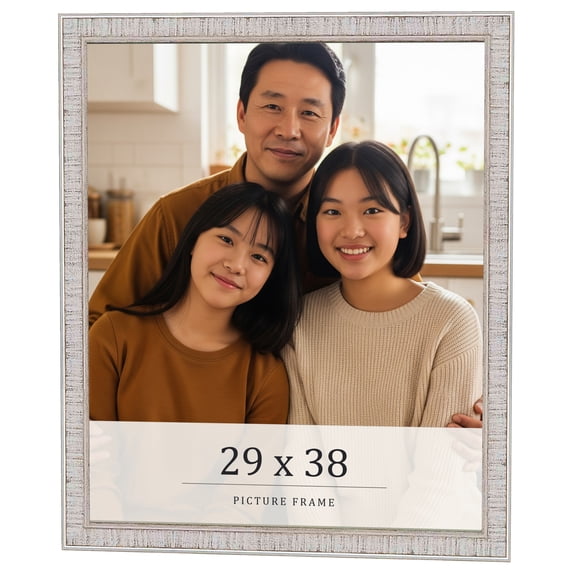 29x38 Frame White Real Wood Picture Frame Width 0.75 inches | Interior Frame Depth 0.5 inches |