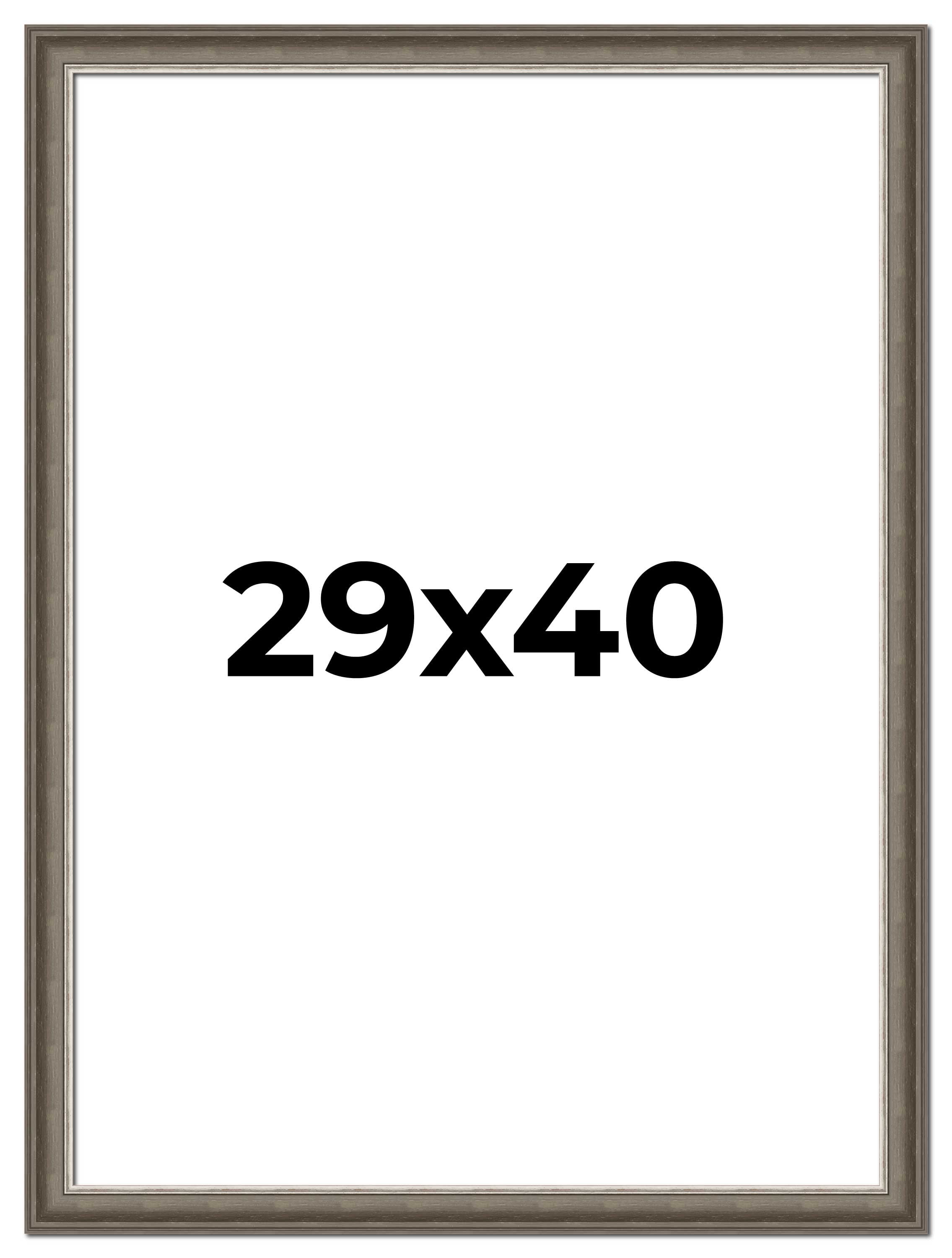 29x40 Frame Brown Solid Wood Picture Frame | 1.75 Inch Moulding Width ...