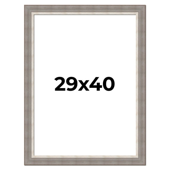 29x40 Frame Grey Real Wood Picture Frame Width 2.75 Inches | Interior Frame Depth 0.5 Inches |