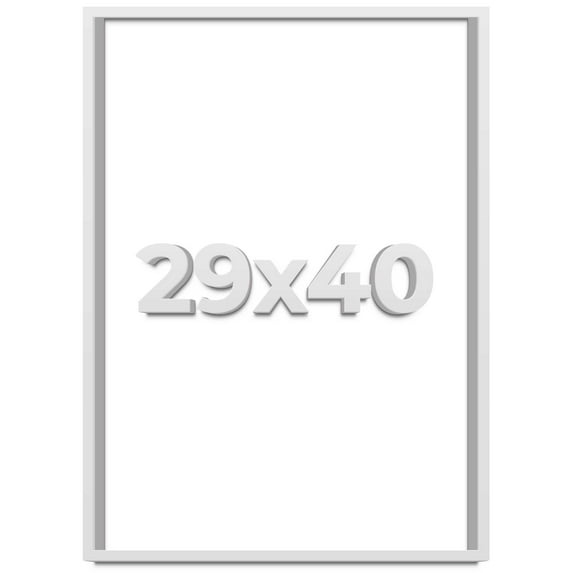 29x40 Shadow Box Frame White | 2 Inches Deep Real Wood Contemporary Shadowbox Display Frame | UV