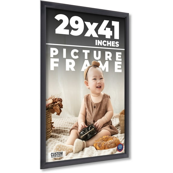 29x41 Frame Black Passaggi Solid Wood Picture Frame Width 1.5 Inches | Interior Depth 0.5 Inches |