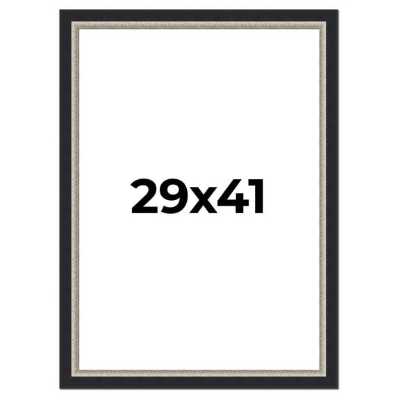 29x41 Frame Black Real Wood Picture Frame Width 2.25 Inches | Interior Frame Depth 0.5 Inches |