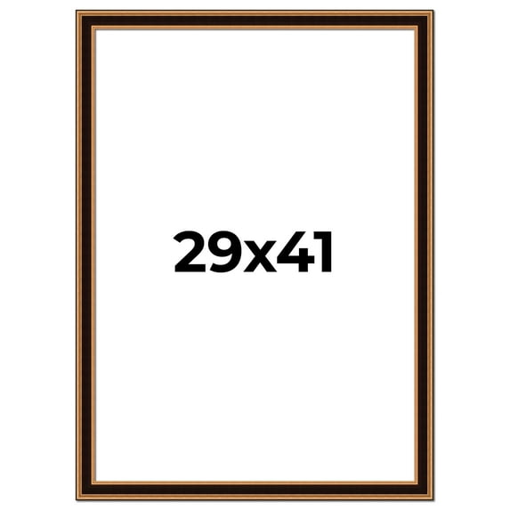 29x41 Frame Gold Brown Plein Air Vintage Solid Wood Picture Frame | 1.75 Inches Moulding Width |