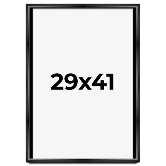 29x41 Shadow Box Frame Black | 1.25 inches Deep Real Wood Contemporary Shadowbox Display Frame | UV
