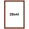 thumbnail image 1 of 29x41 Walnut Brown Veneer Real Wood Picture Frame Width 1.75 inches | Interior Frame Depth 0.5, 1 of 8