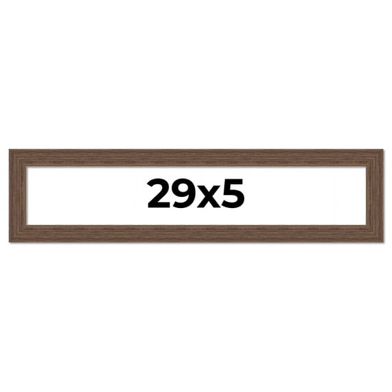 29x5 Frame Brown Distressed Barnwood Picture Frame | Rustic Farmhouse Photo Frame Includes UV