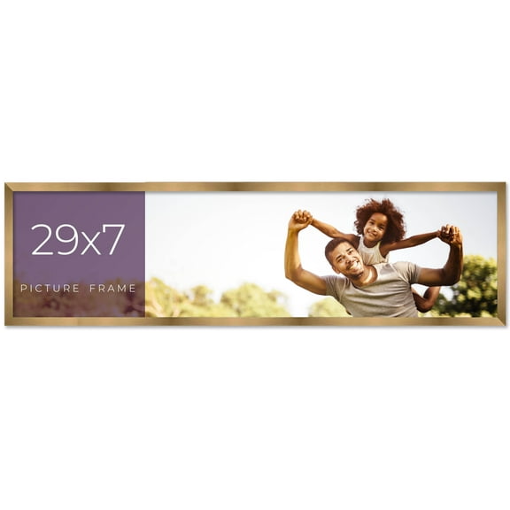 29x7 Frame Gold Bronze Solid Wood Picture Frame Width 0.75 Inches | Interior Frame Depth 0.5 Inches