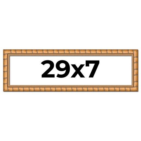 29x7 Frame Gold Real Wood Picture Frame Width 1.5 inches | Interior Frame Depth 0.5 inches | Bhutan
