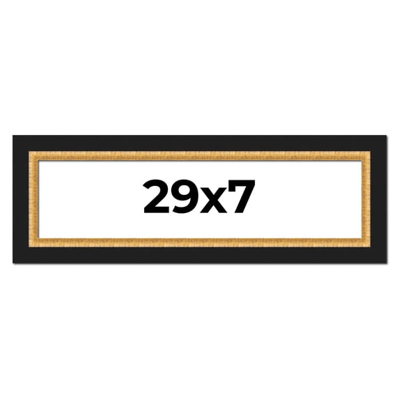 29x7 Frame Gold Real Wood Picture Frame Width 2.25 Inches | Interior Frame Depth 0.5 Inches |