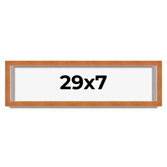29x7 Frame Honey Pecan Brown Picture Frame - Modern Photo Frame Includes UV Acrylic Shatter Guard