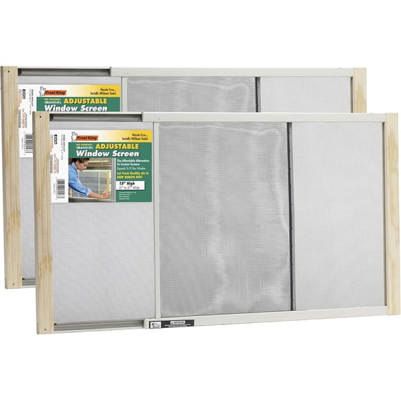 2AWS1537 WB Marvin Adjustable Window Screen, 15in High x Fits 21-37in Wide (2 Pack)