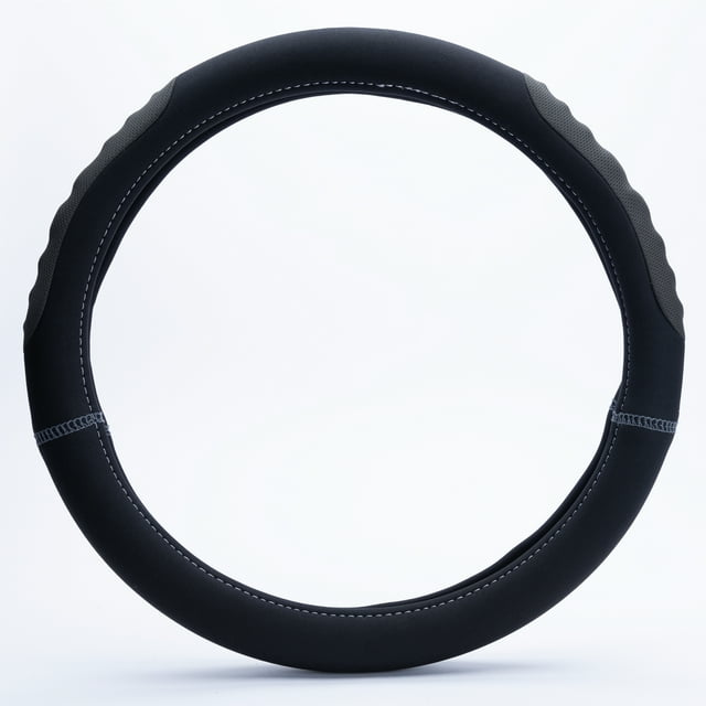 2Air Microban Antimicrobial Steering Wheel Cover, Black and Gray