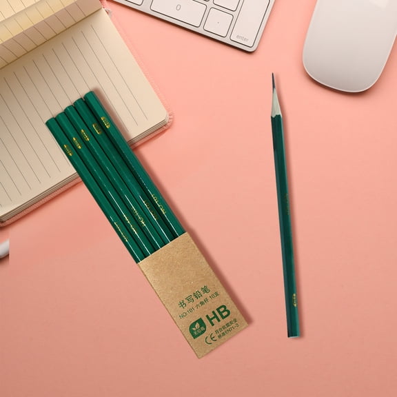 2B Hexagonal Pencils, Green Rod Writing Pencils for College and Kindergarten Practice