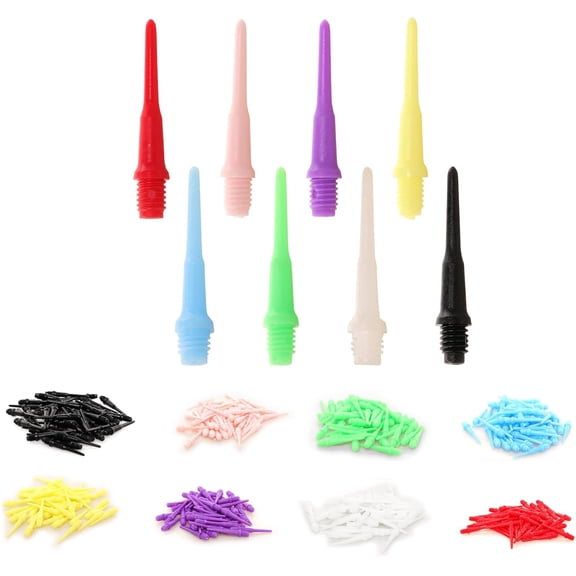 2BA Thread Soft Tip of Dart 80 Pcs Multicolor Plastic Tip 8 Colors Dart Point for Replacement
