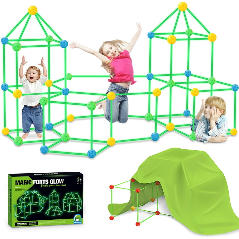2BK 100 PCS Kids Fort Building Kit - Fort Builder, Crazy Kids Fort Building  Set, Build A Fort