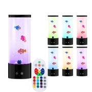 2BK Bubble Fish Lava Lamp 17 Color Changing Aquarium Light Artificial Fish Tank with Three Moving Clownfish Gift for Kids, Adults