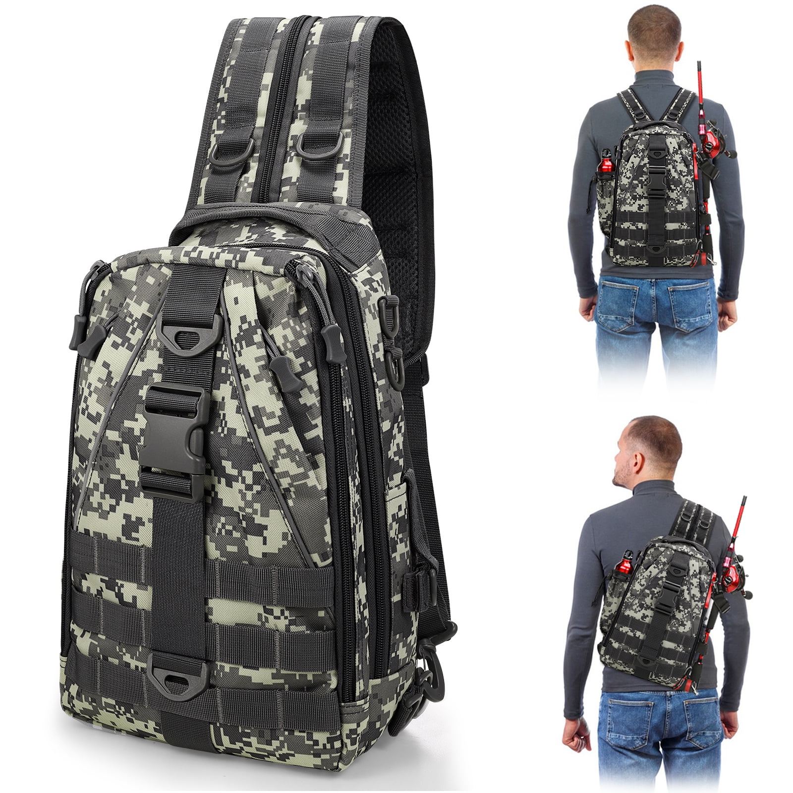 2BK Fishing Backpack Fishing Bag Tackle Box Sling Bag Water