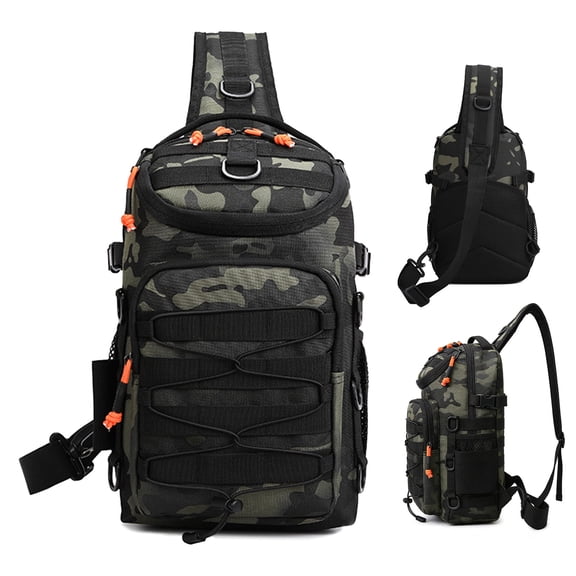 2BK Fishing Backpack with Rod & Gear Holder - Waterproof Nylon Tackle Storage Bag for Fishing, Camping, Hiking, Hunting - Ideal Gift for Men & Fathers