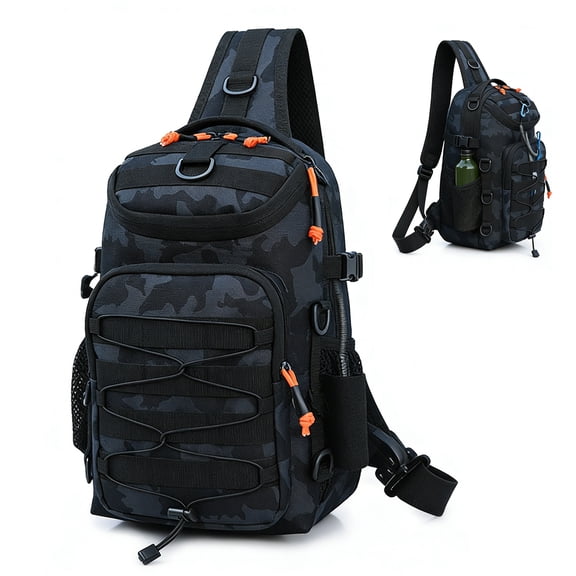 2BK Fishing Backpack with Rod & Gear Holder - Waterproof Nylon Tackle Storage Bag for Fishing, Camping, Hiking, Hunting - Ideal Gift for Men & Fathers