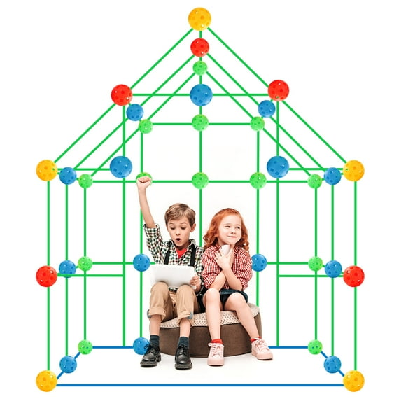 2BK Fort Building Kit for Kids,155pcs Forts Construction Builder Gift Toys for Boys and Girls,Fort Building Set Play Tent Rocket Castle Indoor Outdoor