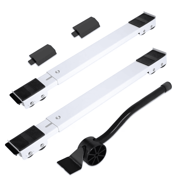 2BK Furniture Mover Tool 360 ratating,Furniture Moving Sliders,1700 lbs Maximum ,Adjustable Mobile Base for Washing Machines, Refrigerator Support Stand, Roller Dolly for Dryers, Dishwashers(White)