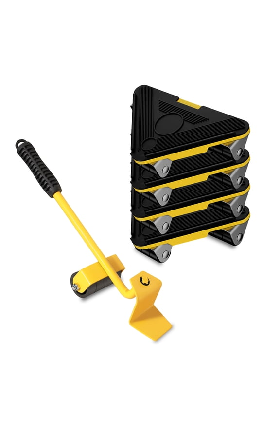 Furniture Mover Tool Triangle,Furniture Lifter Moving Sliders,1700 lbs Maximum Load Heavy Furniture Transport Moving Tools with 360 Rotation Universal Wheels (yellow)