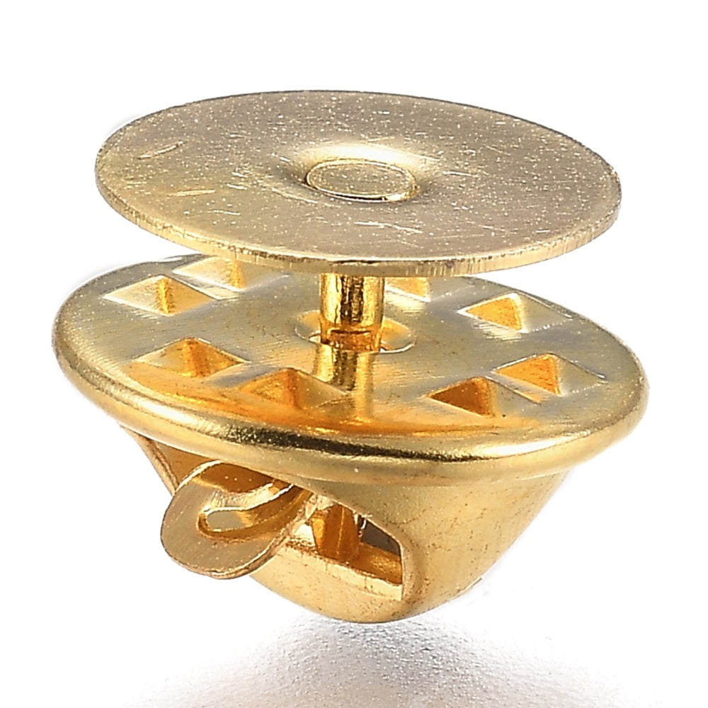 2Bag Brass Badge Lapel Pin Back Butterfly Clutches Tie Tack Pin Brooch Findings Golden 8x11.5x6mm Hole: 1.2mm Pin: 1mm 50sets/bag