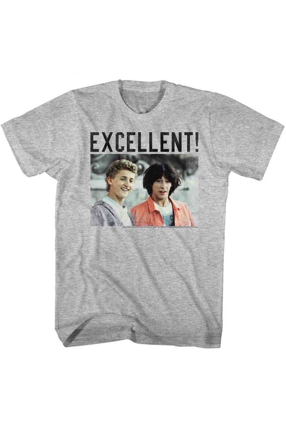 2Bhip Bill&Ted's Excellent Adventure SciFi Comedy Movie Excellent Adult T-Shirt Gray