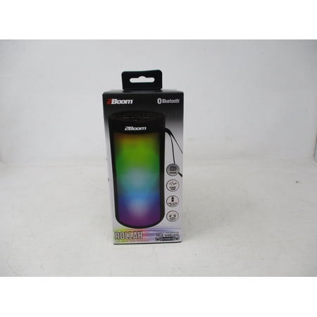 2Boom Rollah LED Lighting Bluetooth Portable Speaker, Black