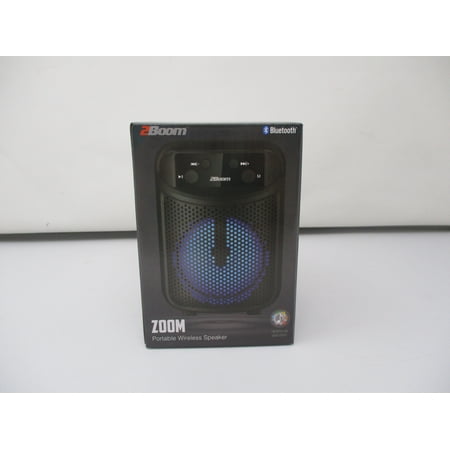 2Boom Zoom Portable Sound on the Go Wireless Bluetooth Speaker, Black