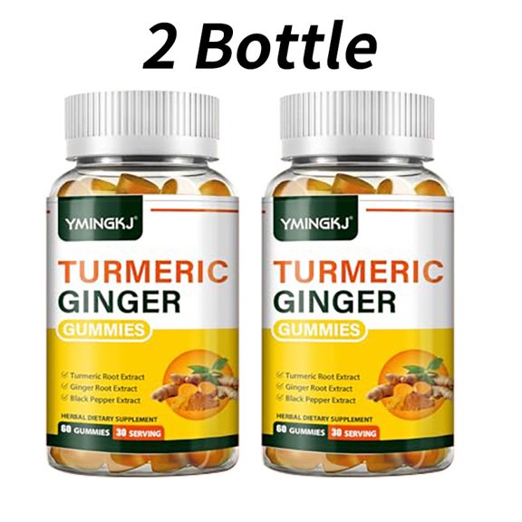 2Bottle Containing 120 Pieces High Quality Turmeric Gummies It Contains High Quality Turmeric Black Pepper And Mint It Is A Turmeric Supplement With High Absorption Beneficial For Health