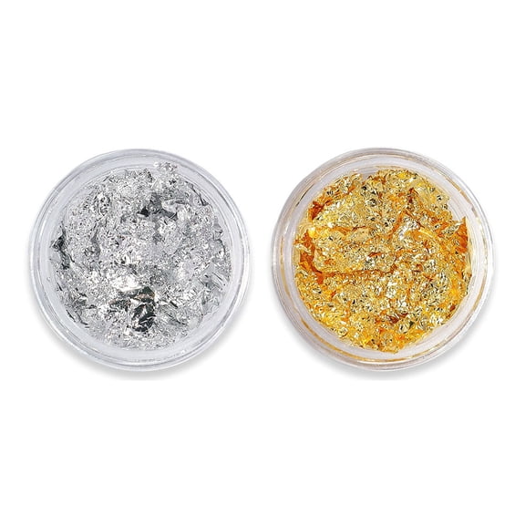 2Box Gold Silver Foil Art Decorations Stickers Irregular Foils Sticker Paper 3D Glitter Flakes Manicure