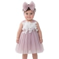 thumbnail image 1 of 2Bunnies Baby Toddler Girls' 6M-3T 3D Flower Petal Bow Tie-Back Bow Dress, 1 of 4