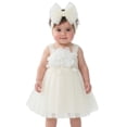 thumbnail image 1 of 2Bunnies Baby Toddler Girls' 6M-3T 3D Flower Petal Bow Tie-Back Bow Dress, 1 of 4
