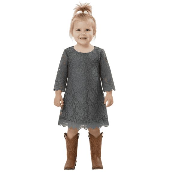 2Bunnies Baby & Toddler Girls’ Vintage Lace Boho Trim Flutter Sleeve Party Dress