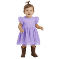 thumbnail image 1 of 2Bunnies Baby & Toddler Girls’ Vintage Lace Pom Pom Trim Flutter Sleeve Party Dress, 1 of 3